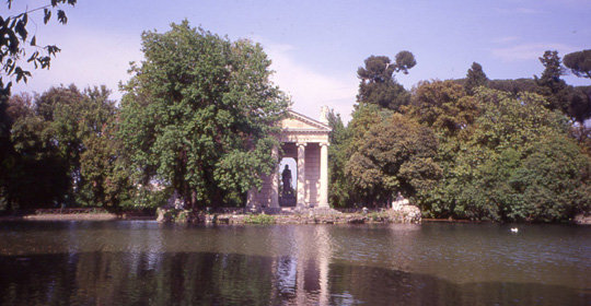 Villa Borghese, Giardino del Lago e Tempio di Esculapio